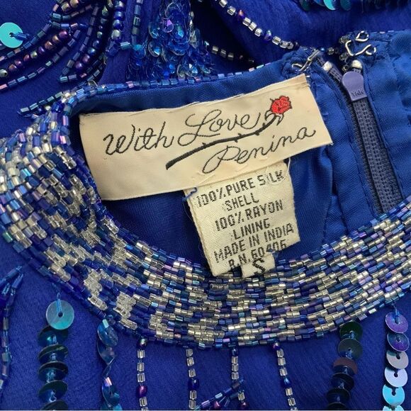 Vintage 80’s Silk Sequin and Beaded Dress Size Small - Picture 5 of 5